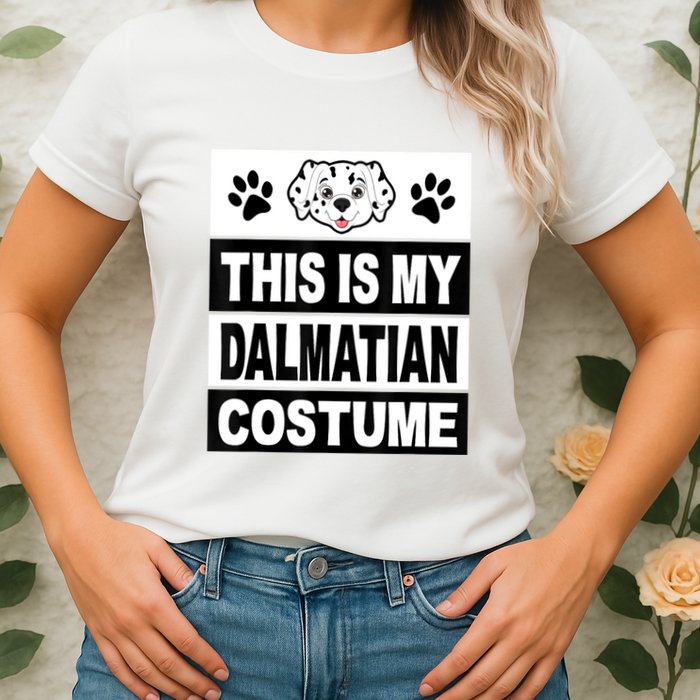 Retro Dalmatian Costume Halloween Easy Lazy Diy Womens T-Shirt