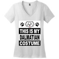 Retro Dalmatian Costume Halloween Easy Lazy Diy Women's V-Neck T-Shirt