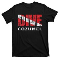 Retro Dive Cozumel Mexico Scuba Diver Vintage Dive Flag T-Shirt