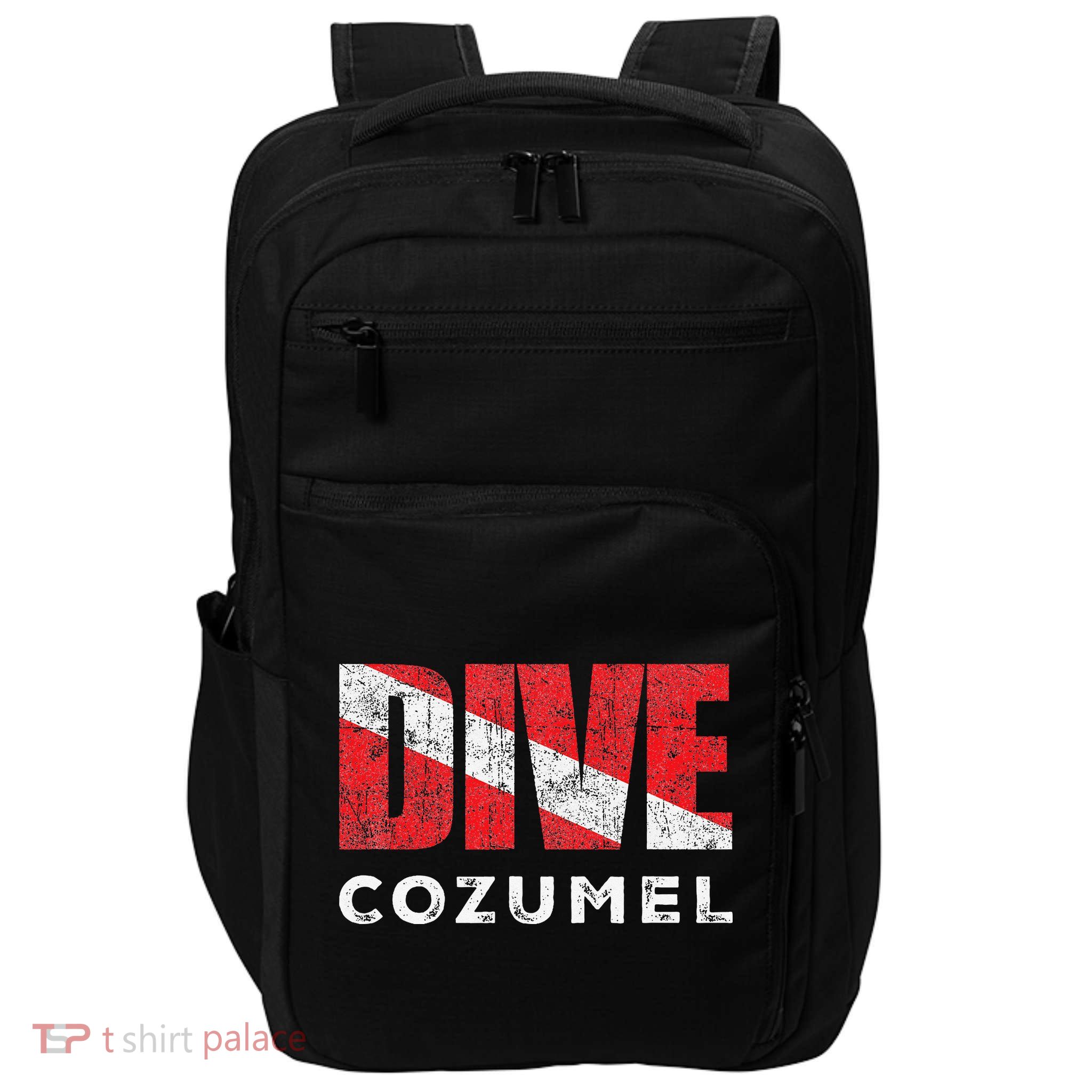 Retro Dive Cozumel Mexico Scuba Diver Vintage Dive Flag Impact Tech Backpack