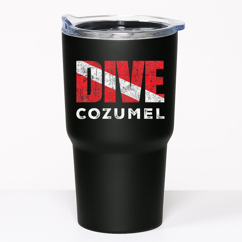Retro Dive Cozumel Mexico Scuba Diver Vintage Dive Flag Tumbler