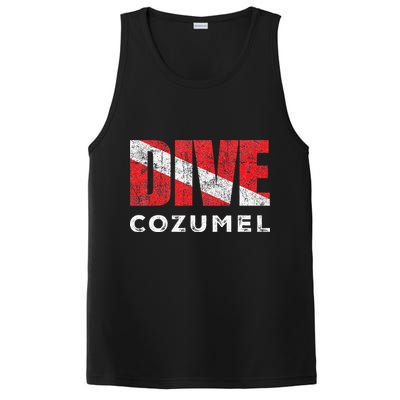 Retro Dive Cozumel Mexico Scuba Diver Vintage Dive Flag PosiCharge Competitor Tank