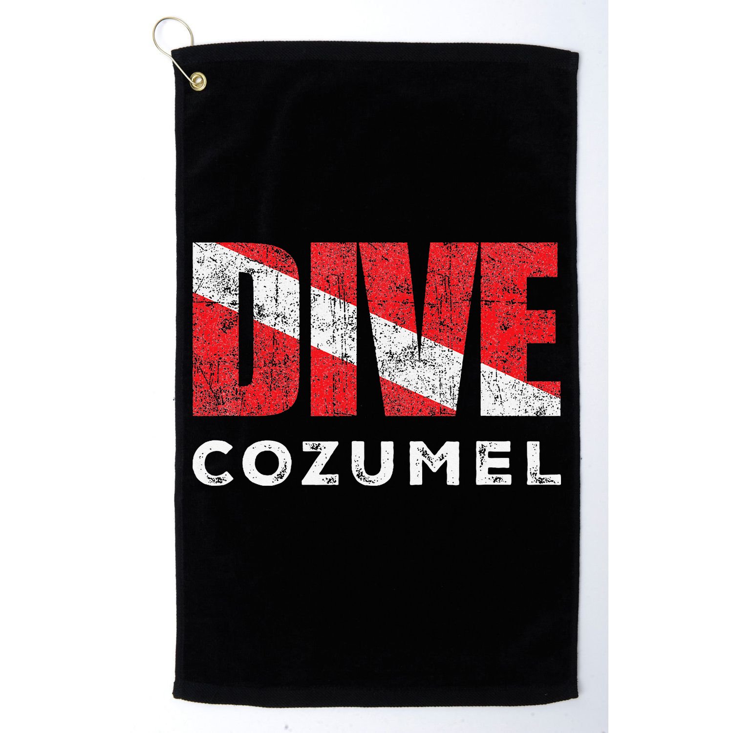 Retro Dive Cozumel Mexico Scuba Diver Vintage Dive Flag Golf Towel