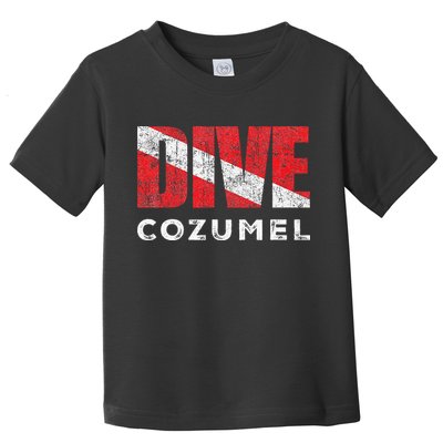 Retro Dive Cozumel Mexico Scuba Diver Vintage Dive Flag Toddler T-Shirt