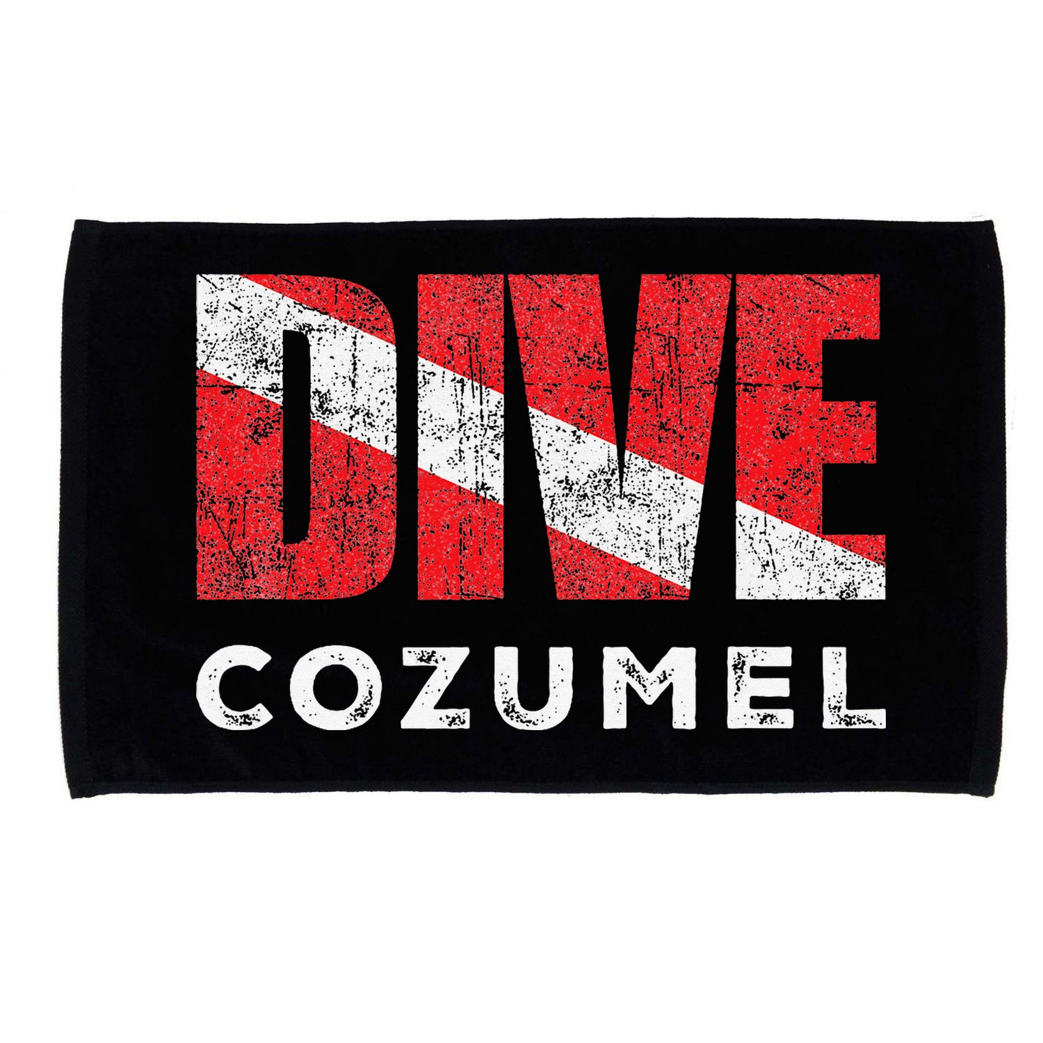 Retro Dive Cozumel Mexico Scuba Diver Vintage Dive Flag Microfiber Hand Towel