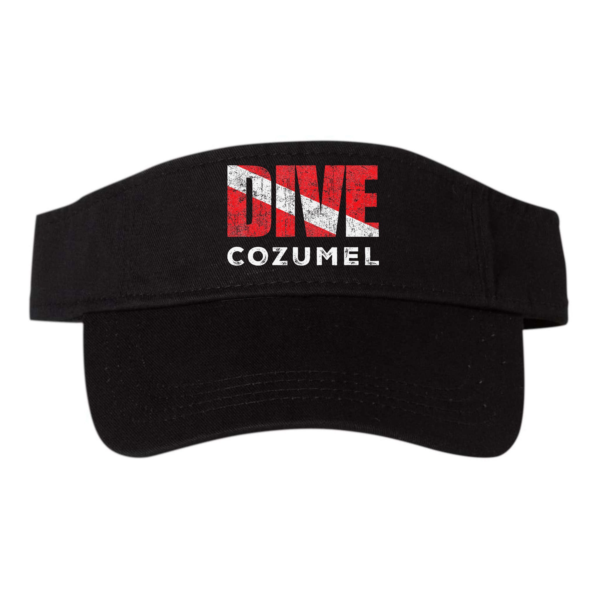 Retro Dive Cozumel Mexico Scuba Diver Vintage Dive Flag Visor