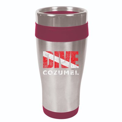 Retro Dive Cozumel Mexico Scuba Diver Vintage Dive Flag 16oz Travel Tumbler