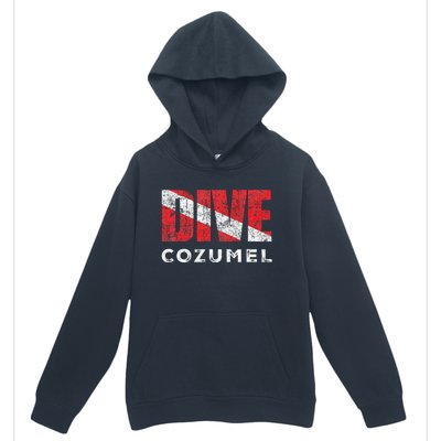 Retro Dive Cozumel Mexico Scuba Diver Vintage Dive Flag Urban Pullover Hoodie