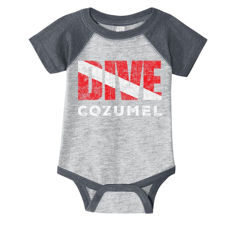 Retro Dive Cozumel Mexico Scuba Diver Vintage Dive Flag Infant Baby Jersey Bodysuit