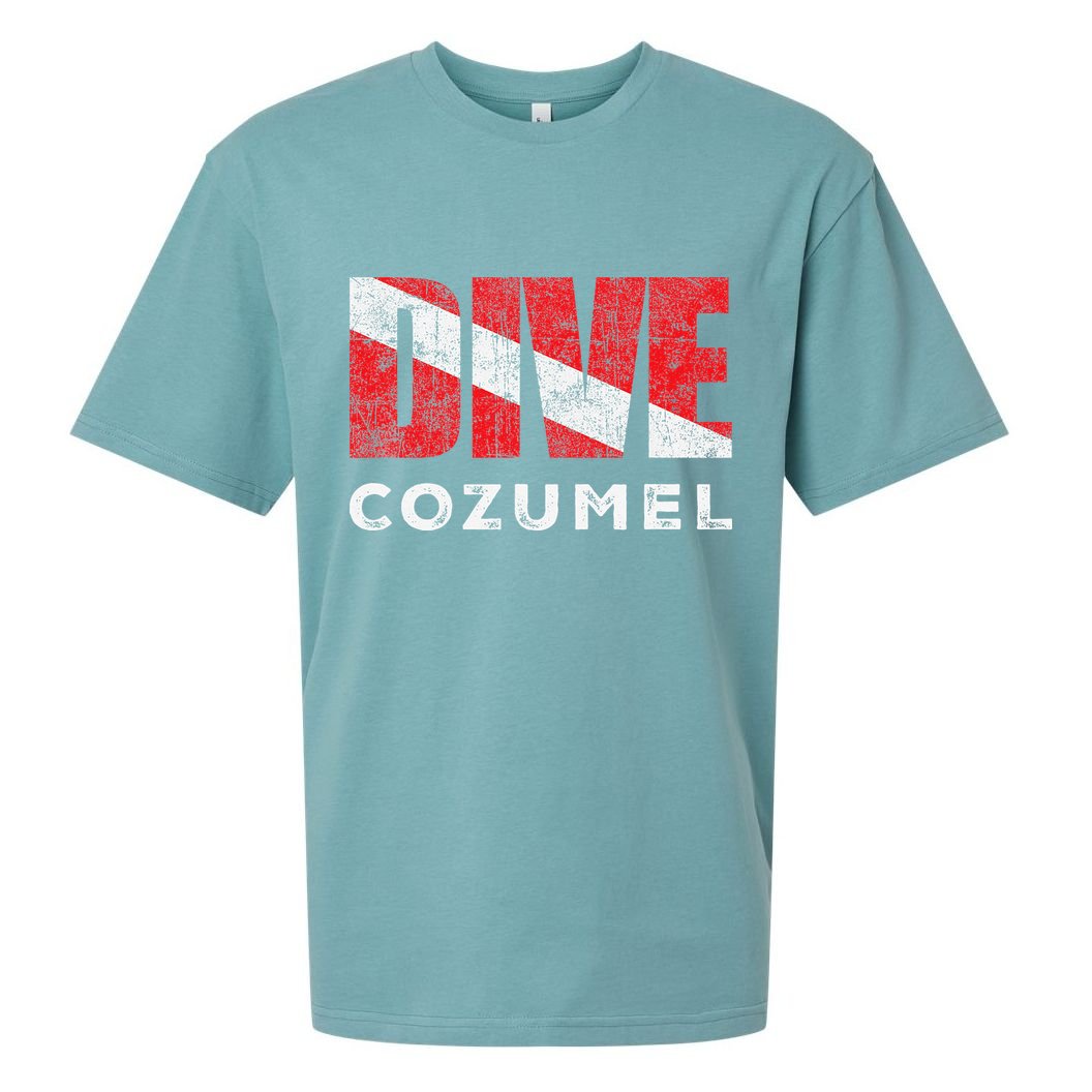Retro Dive Cozumel Mexico Scuba Diver Vintage Dive Flag Sueded Cloud Jersey T-Shirt
