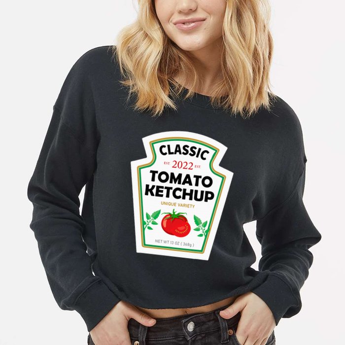 Red Diy Costume Matching Couples Groups Halloween Cropped Pullover Crew