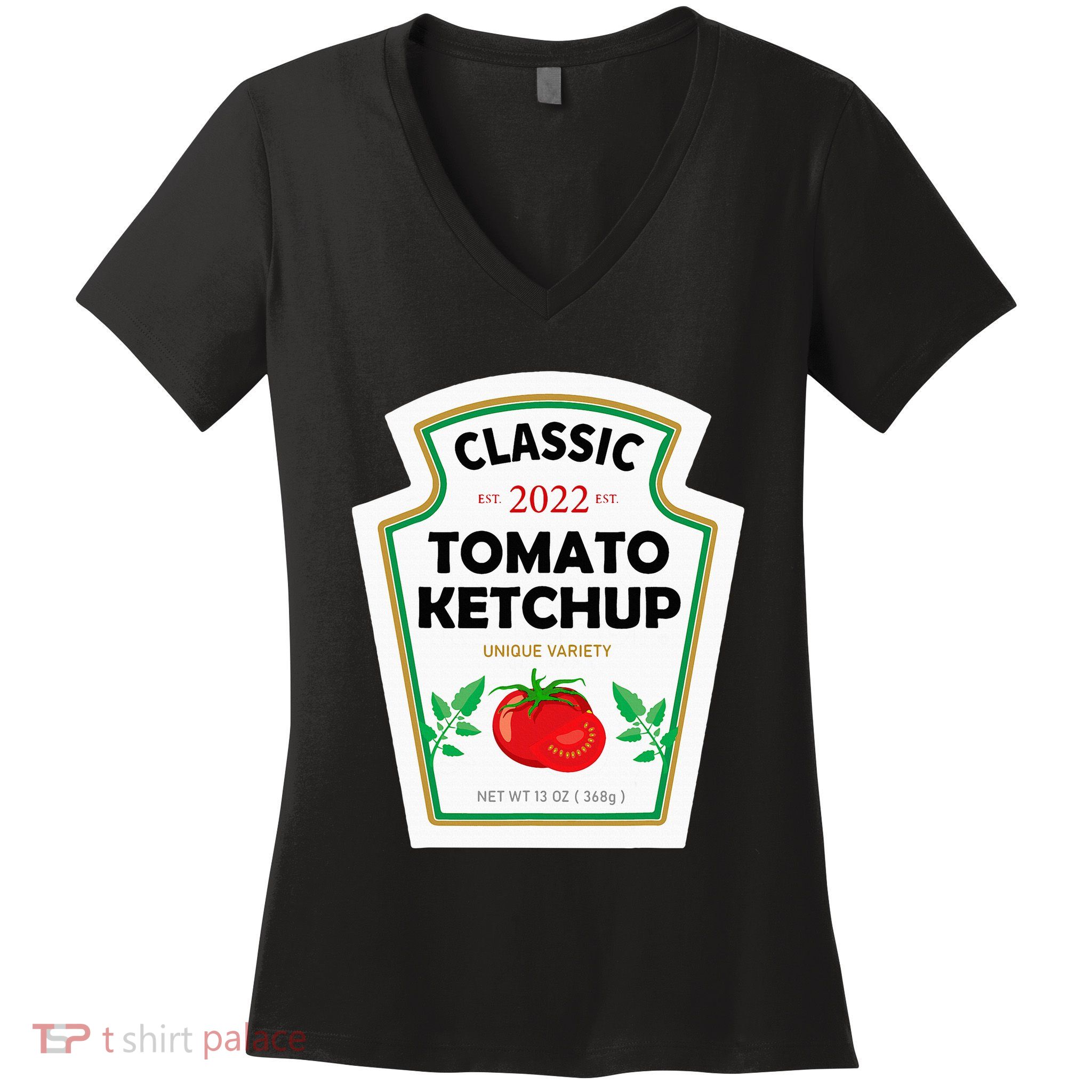 Red Diy Costume Matching Couples Groups Halloween Women's V-Neck T-Shirt