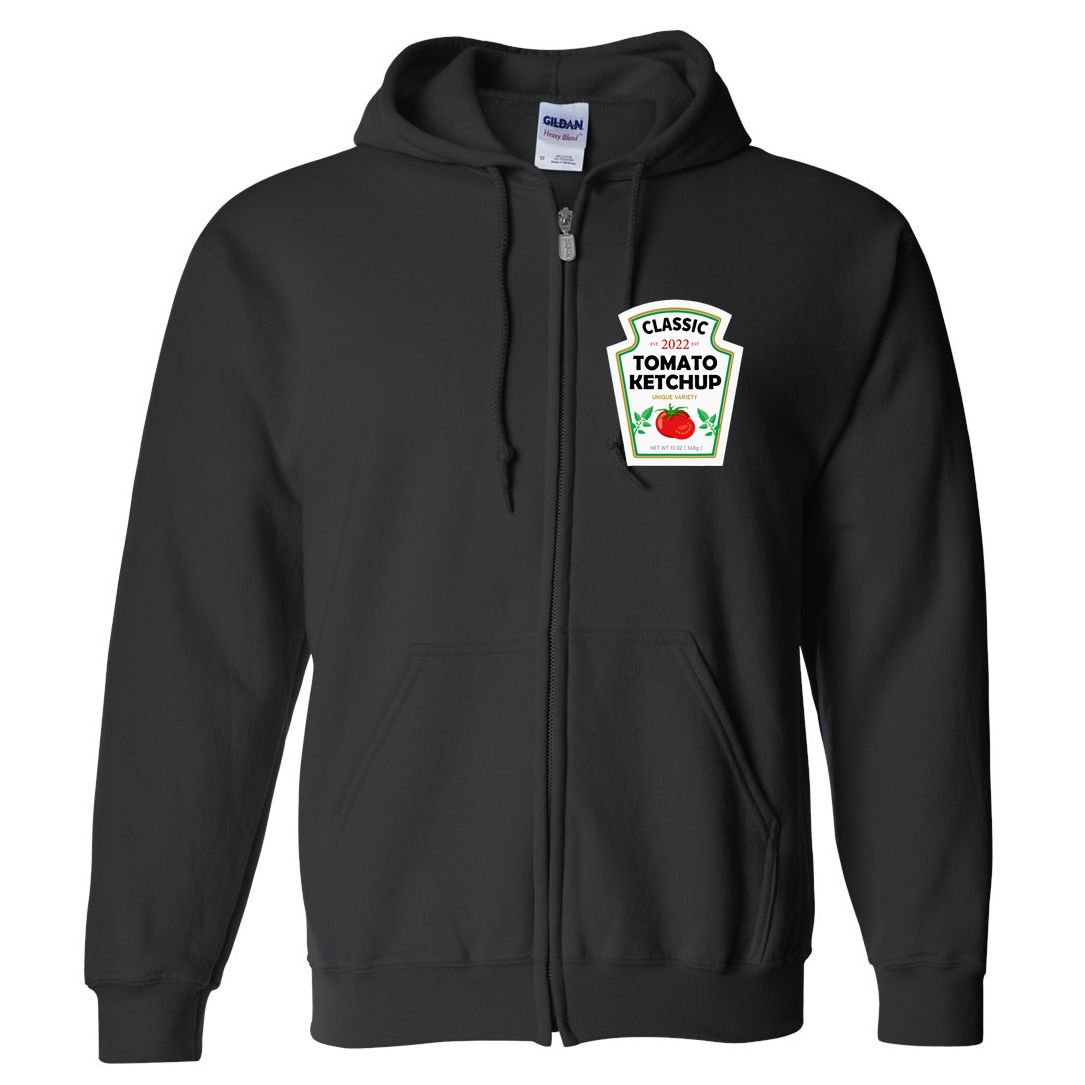 Red Diy Costume Matching Couples Groups Halloween Full Zip Hoodie