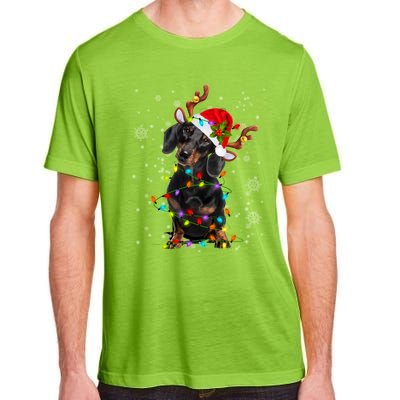 Reindeer Dachshund Christmas Lights Funny Reindeer Dackel Great Gift Adult ChromaSoft Performance T-Shirt