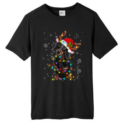 Reindeer Dachshund Christmas Lights Funny Reindeer Dackel Great Gift Tall Fusion ChromaSoft Performance T-Shirt