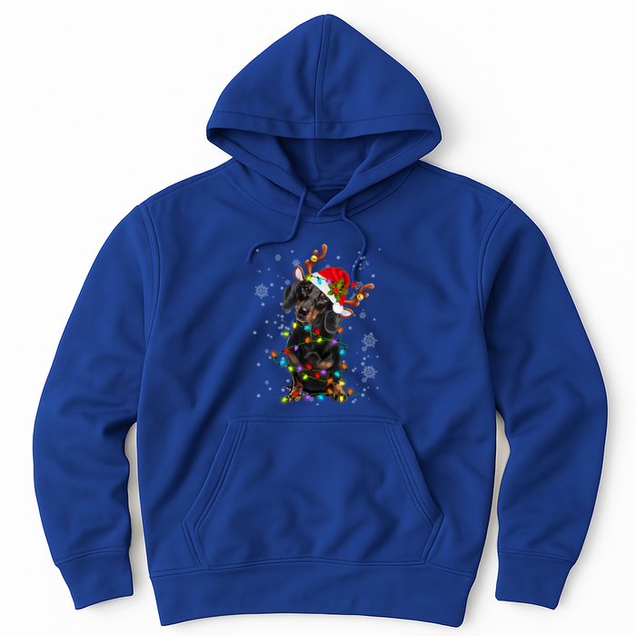 Reindeer Dachshund Christmas Lights Funny Reindeer Dackel Great Gift Hoodie