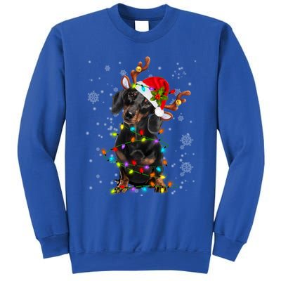 Reindeer Dachshund Christmas Lights Funny Reindeer Dackel Great Gift Sweatshirt