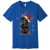 Reindeer Dachshund Christmas Lights Funny Reindeer Dackel Great Gift Premium T-Shirt