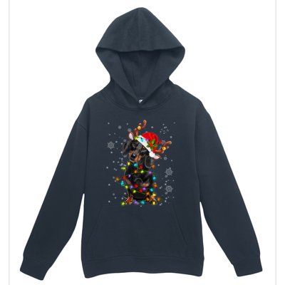 Reindeer Dachshund Christmas Lights Funny Reindeer Dackel Great Gift Urban Pullover Hoodie