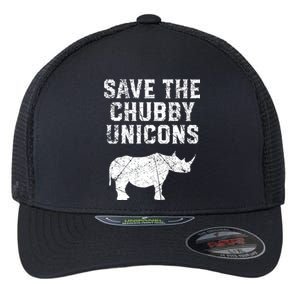 Rhinoceros Design Cool Gift Save The Chubby Unicorns Gift Flexfit Unipanel Trucker Cap