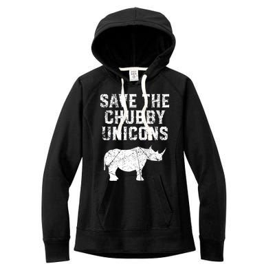 Rhinoceros Design Cool Gift Save The Chubby Unicorns Gift Women's Fleece Hoodie