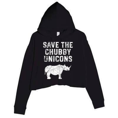 Rhinoceros Design Cool Gift Save The Chubby Unicorns Gift Crop Fleece Hoodie