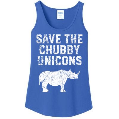 Rhinoceros Design Cool Gift Save The Chubby Unicorns Gift Ladies Essential Tank