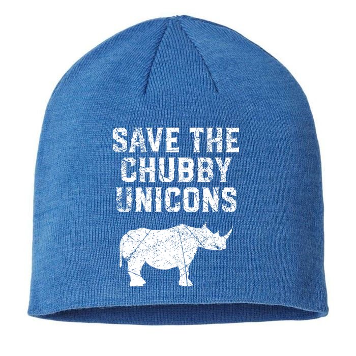 Rhinoceros Design Cool Gift Save The Chubby Unicorns Gift Sustainable Beanie