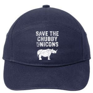 Rhinoceros Design Cool Gift Save The Chubby Unicorns Gift 7-Panel Snapback Hat