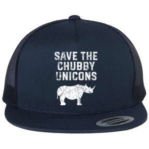 Rhinoceros Design Cool Gift Save The Chubby Unicorns Gift Flat Bill Trucker Hat