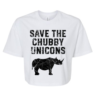 Rhinoceros Design Cool Gift Save The Chubby Unicorns Gift Bella+Canvas Jersey Crop Tee