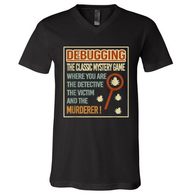 Retro Debugging Computer Science Programmers Coding V-Neck T-Shirt