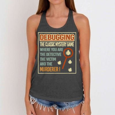 Retro Debugging Computer Science Programmers Coding Women's Knotted Racerback Tank