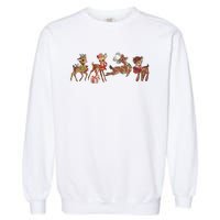 Retro Deer Christmas Baby Deer Xmas Reindeer Lover Garment-Dyed Sweatshirt