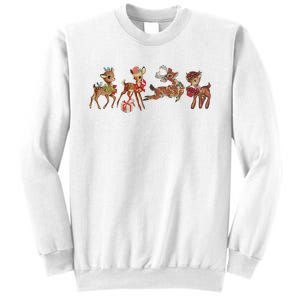 Retro Deer Christmas Baby Deer Xmas Reindeer Lover Sweatshirt