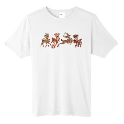 Retro Deer Christmas Baby Deer Xmas Reindeer Lover Tall Fusion ChromaSoft Performance T-Shirt