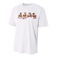 Retro Deer Christmas Baby Deer Xmas Reindeer Lover Performance Sprint T-Shirt