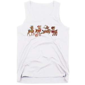 Retro Deer Christmas Baby Deer Xmas Reindeer Lover Tank Top