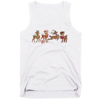 Retro Deer Christmas Baby Deer Xmas Reindeer Lover Tank Top