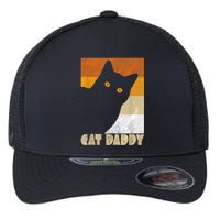 Retro Distressed Cat Crazy Look Vintage Cat Daddy Flexfit Unipanel Trucker Cap