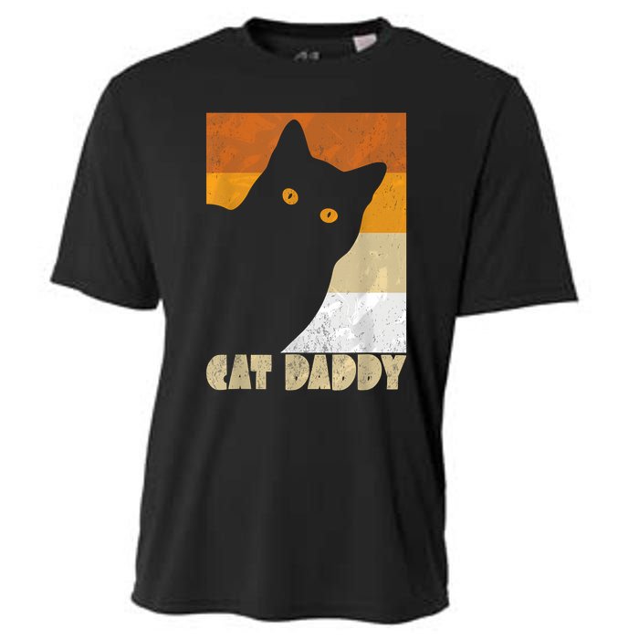 Retro Distressed Cat Crazy Look Vintage Cat Daddy Cooling Performance Crew T-Shirt