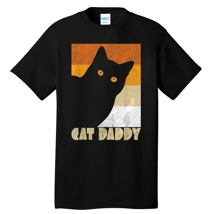 Retro Distressed Cat Crazy Look Vintage Cat Daddy Tall T-Shirt