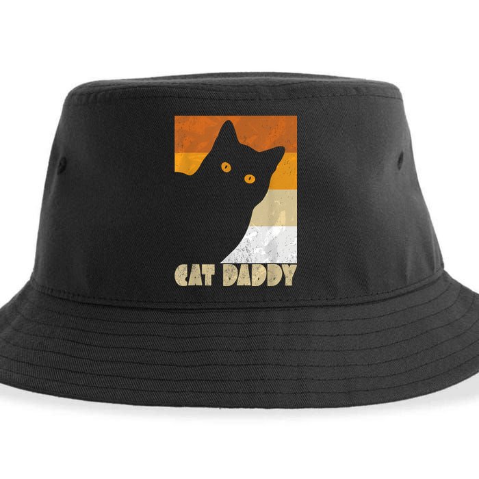 Retro Distressed Cat Crazy Look Vintage Cat Daddy Sustainable Bucket Hat