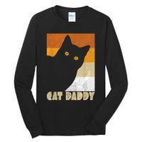 Retro Distressed Cat Crazy Look Vintage Cat Daddy Tall Long Sleeve T-Shirt