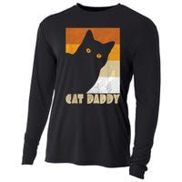 Retro Distressed Cat Crazy Look Vintage Cat Daddy Cooling Performance Long Sleeve Crew