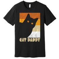 Retro Distressed Cat Crazy Look Vintage Cat Daddy Premium T-Shirt