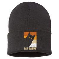 Retro Distressed Cat Crazy Look Vintage Cat Daddy Sustainable Knit Beanie