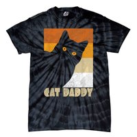 Retro Distressed Cat Crazy Look Vintage Cat Daddy Tie-Dye T-Shirt