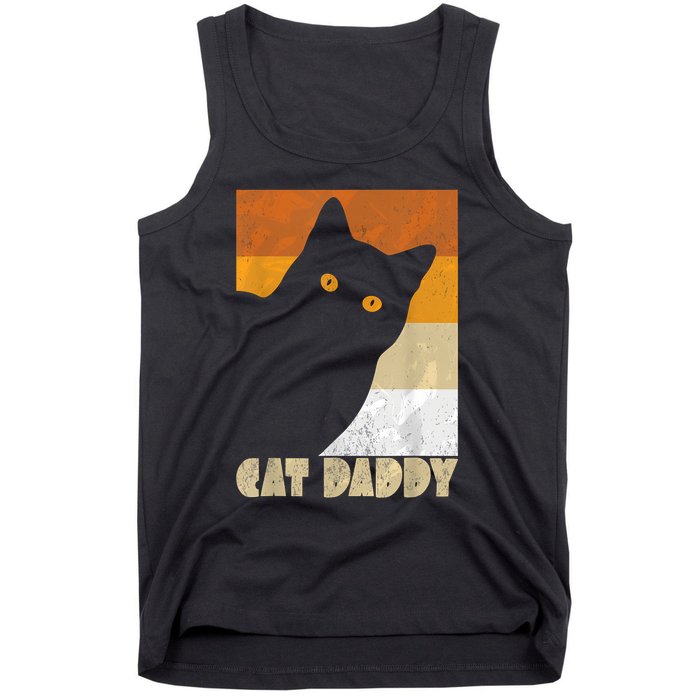 Retro Distressed Cat Crazy Look Vintage Cat Daddy Tank Top