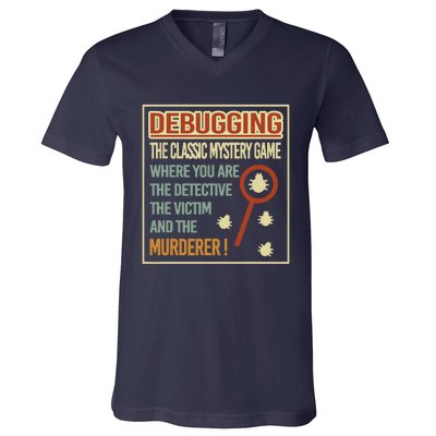 Retro Debugging Computer Science Programmers Coding V-Neck T-Shirt